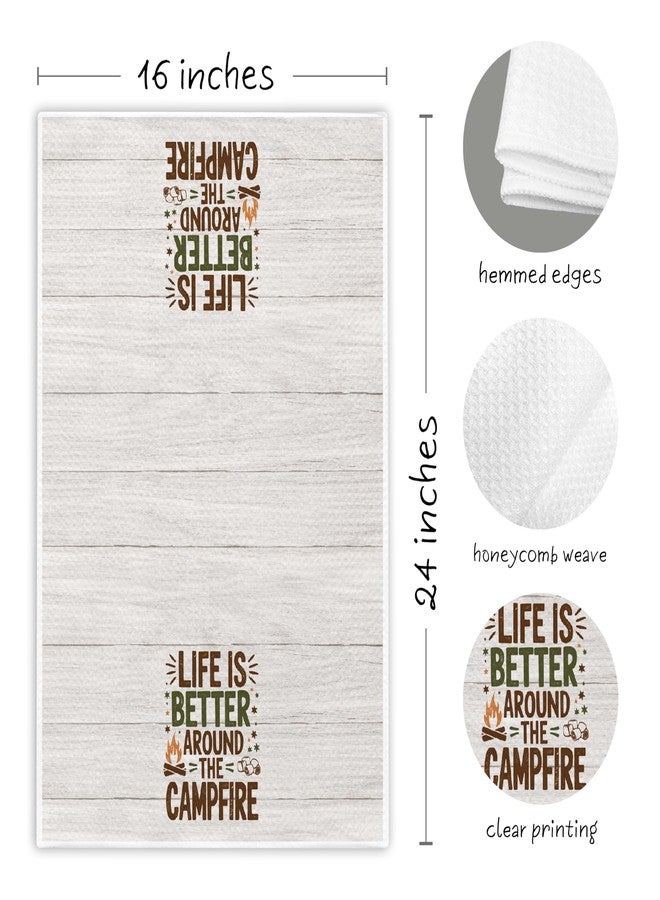 EJGFS Funny Camping Hand Towel 16"x24" for Campsite - Life is Better Around The Campfire - Camper Must Haves - Camping Gifts - Tea Towel for Campsite - Camper Gifts for Birthday, Christmas, etc.(034) - Image 3